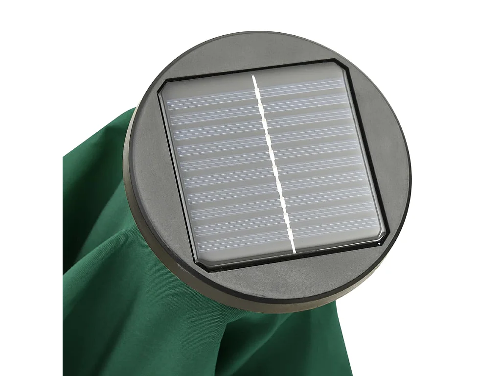 Zerdal  Parasol de jardin avec lumières LED vert 200x211 cm aluminium
