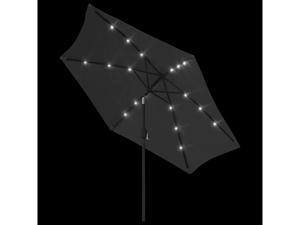 Arabella  Parasol d'extérieur avec LED et mât en acier 300 cm Anthracite