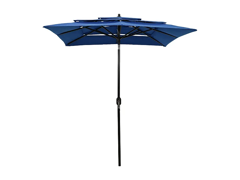 Mart  Parasol de jardin à 3 niveaux avec mât en aluminium bleu azuré