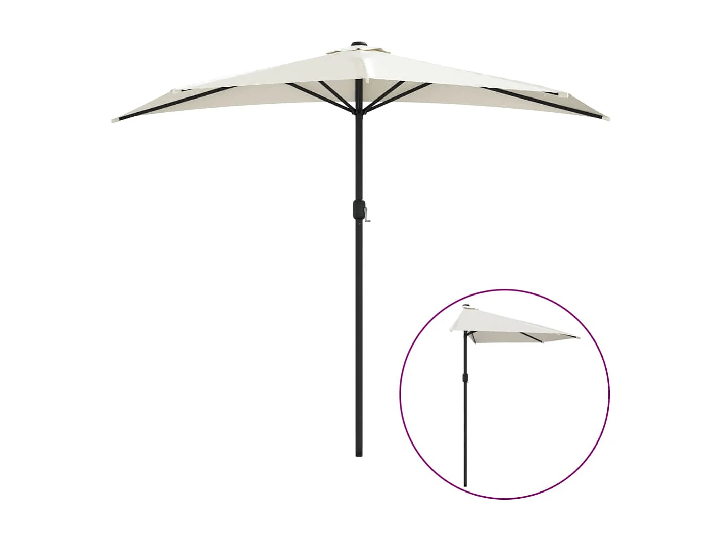 Vilde Kristine  Balkonparasol half met aluminium paal 270x144 cm zandkleurig