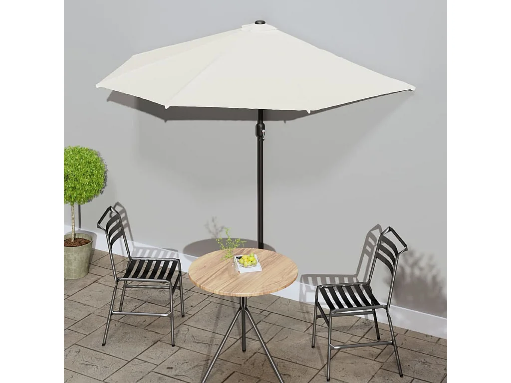 Vilde Kristine  Balkonparasol half met aluminium paal 270x144 cm zandkleurig