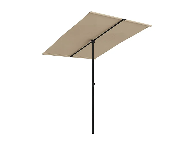Zuhal  Parasol de jardin avec mât en aluminium 2x1,5 m Taupe
