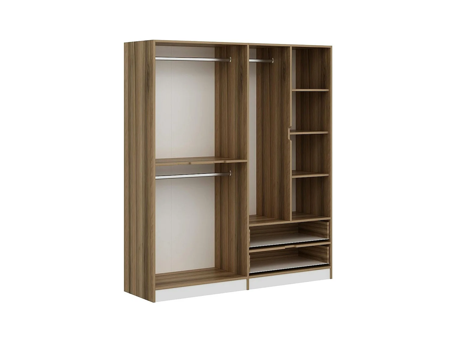 Armoire penderie moderne - 6 portes blanches L.185 cm BYRON