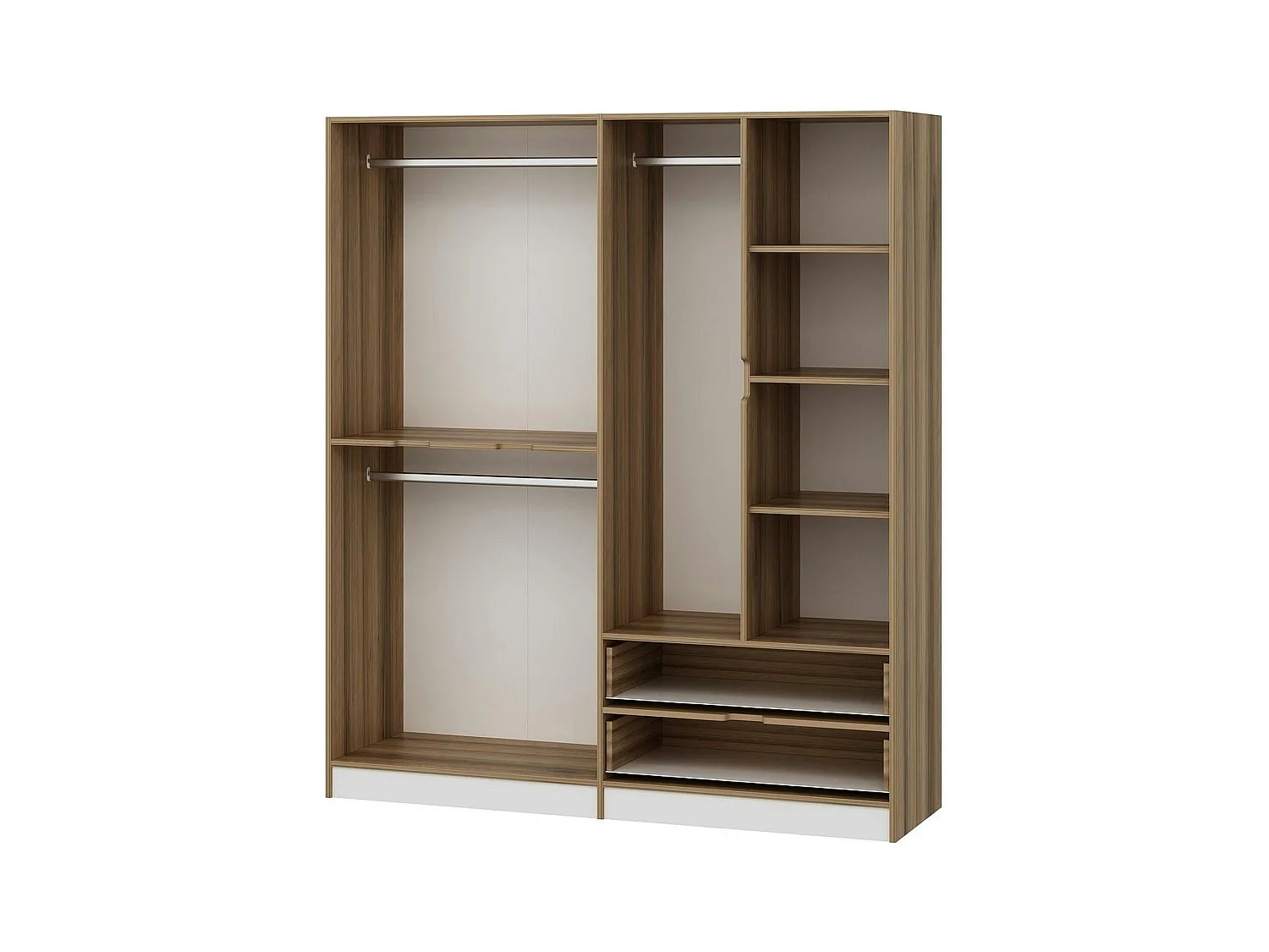 Armoire penderie moderne - 6 portes blanches L.185 cm BYRON
