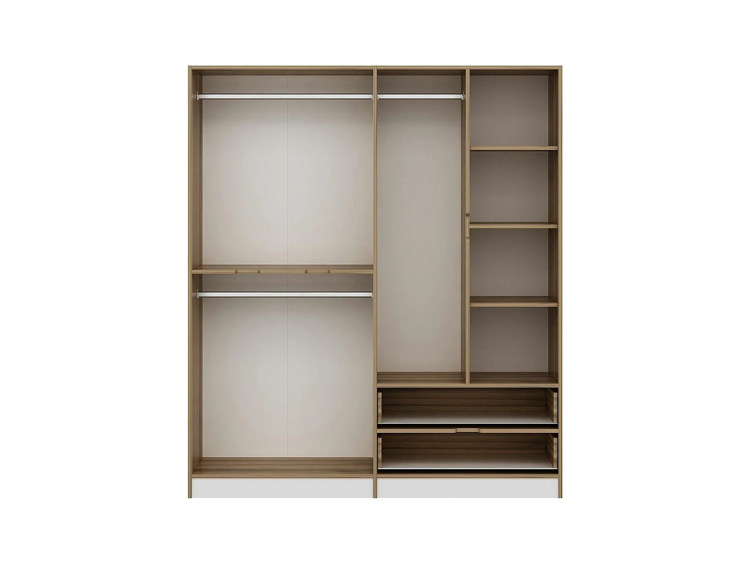 Armoire penderie moderne - 6 portes blanches L.185 cm BYRON