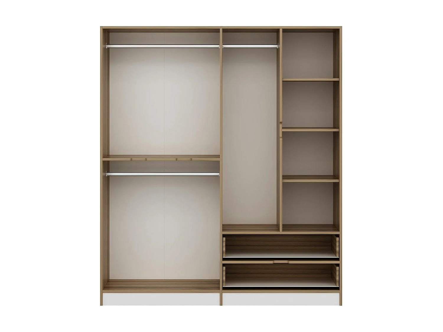 Armoire penderie moderne - 6 portes blanches L.185 cm BYRON