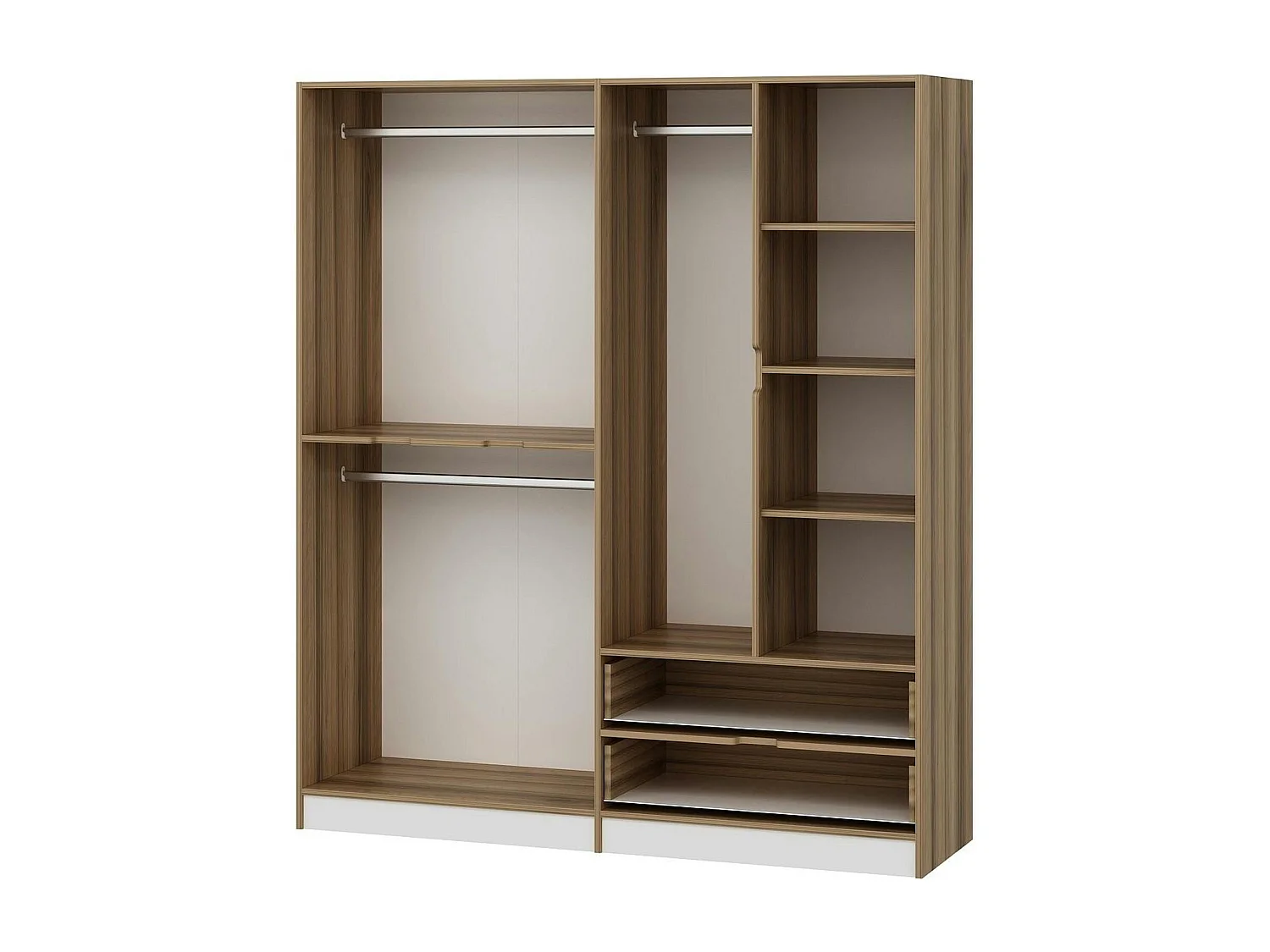 Armoire penderie moderne - 6 portes blanches L.185 cm BYRON