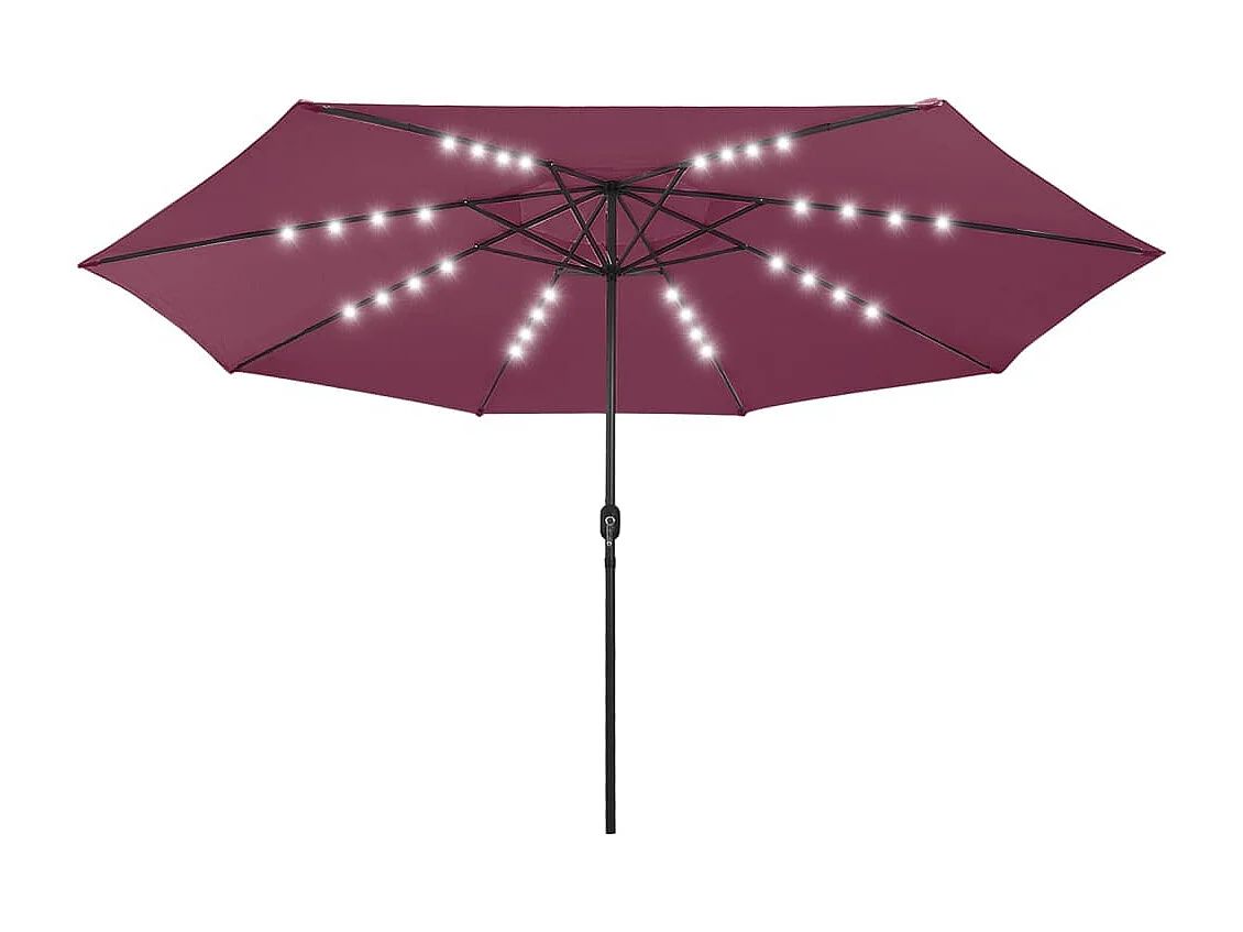 Brintir  Parasol met LED-verlichting 400 cm bordeauxrood