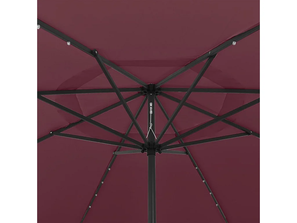 Brintir  Parasol met LED-verlichting 400 cm bordeauxrood