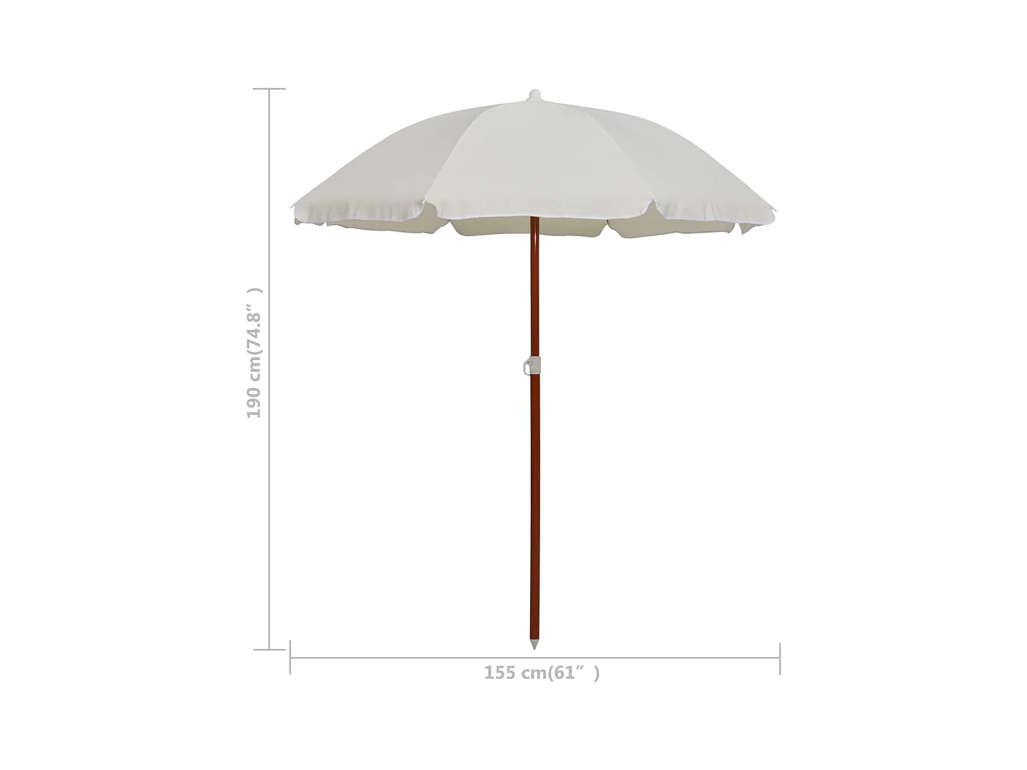 Brownsboro  Parasol de jardin avec mât en acier 180 cm Sable