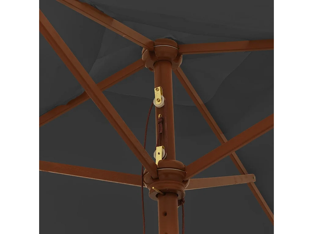 Daranor  Parasol de jardin avec mât en bois anthracite 198x198x231 cm