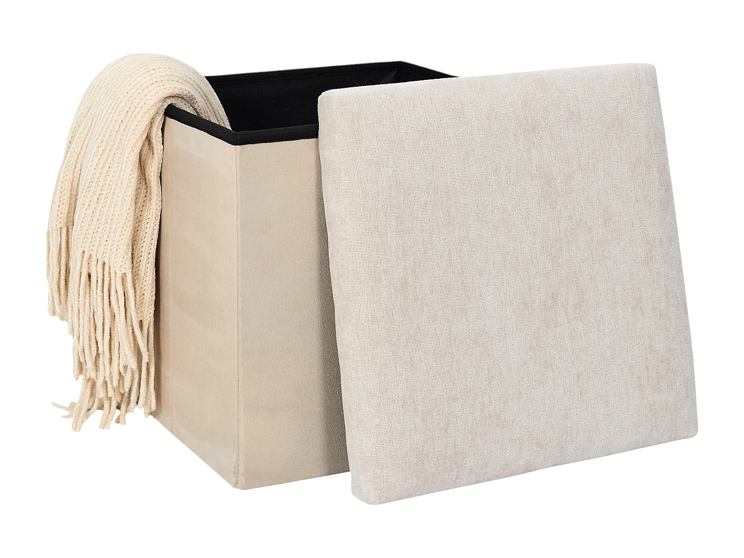 Coffre Pouf Pliable Emilia Beige Beige