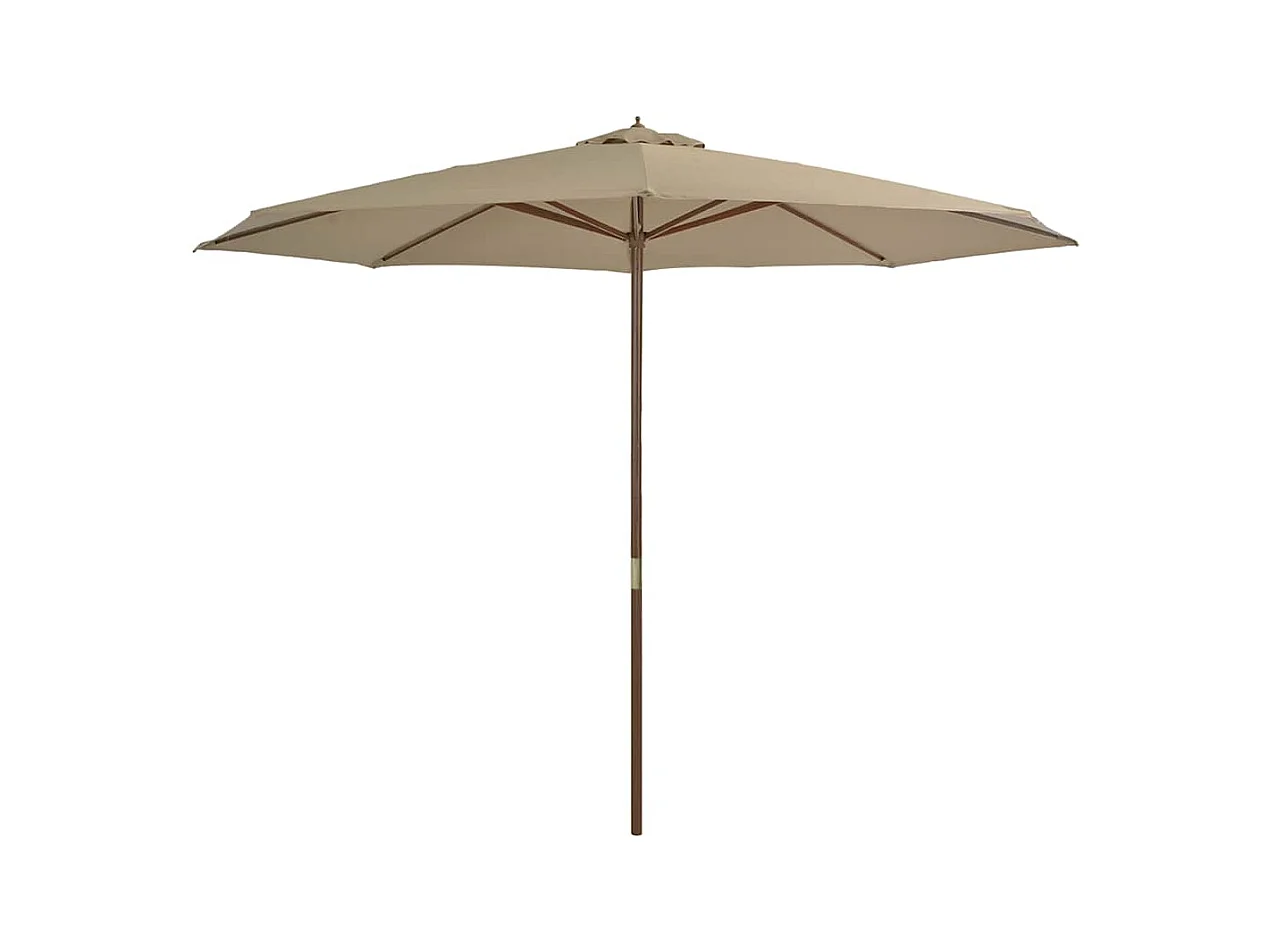 Hollywood  Parasol d'extérieur avec mât en bois 350 cm Taupe