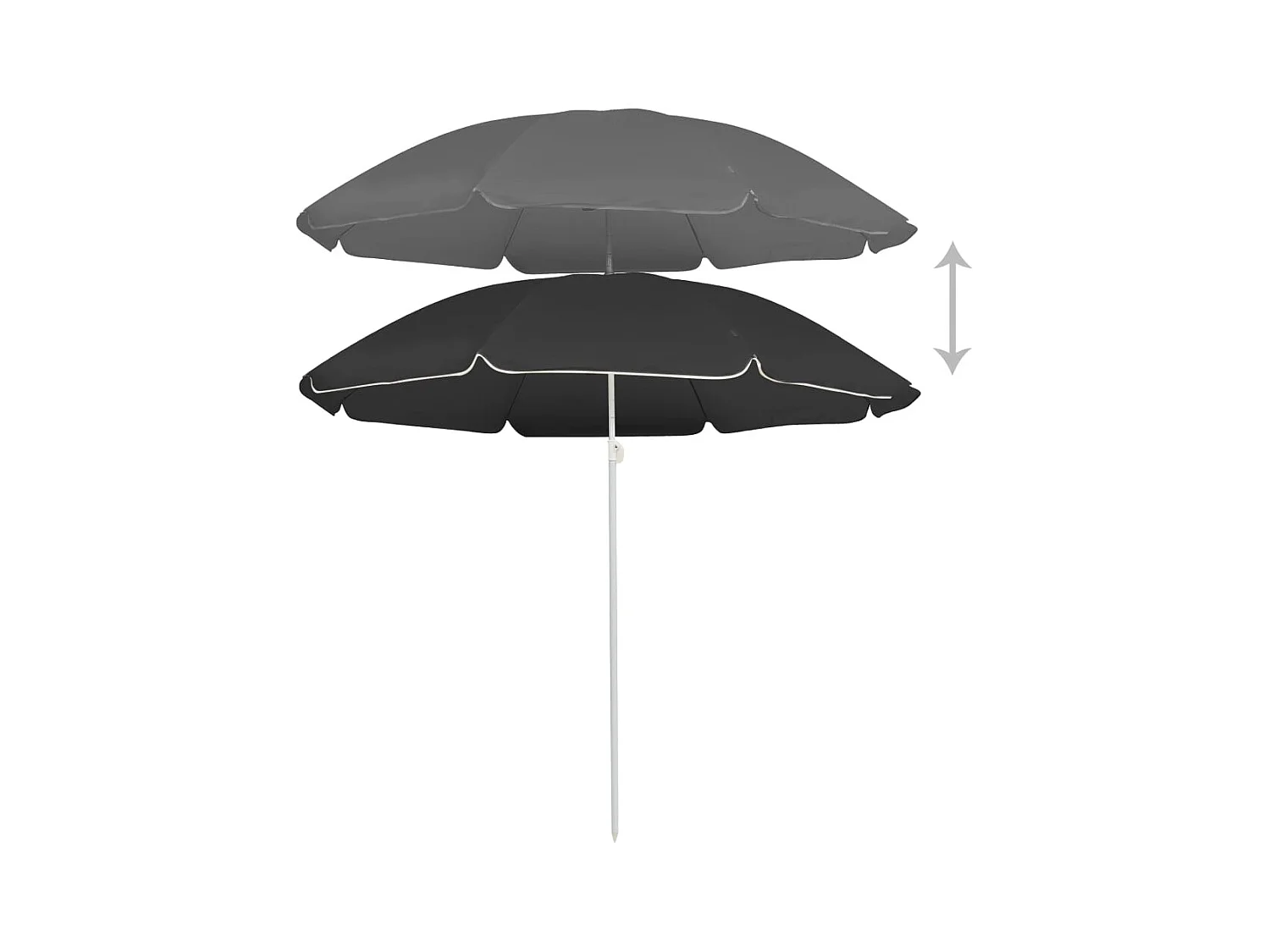Baldwin City  Parasol de jardin avec mât en acier anthracite 180 cm