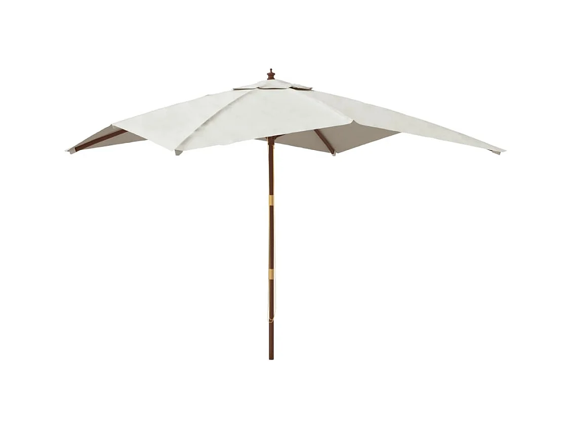 Varel  Parasol de jardin avec mât en bois sable 300x300x273 cm