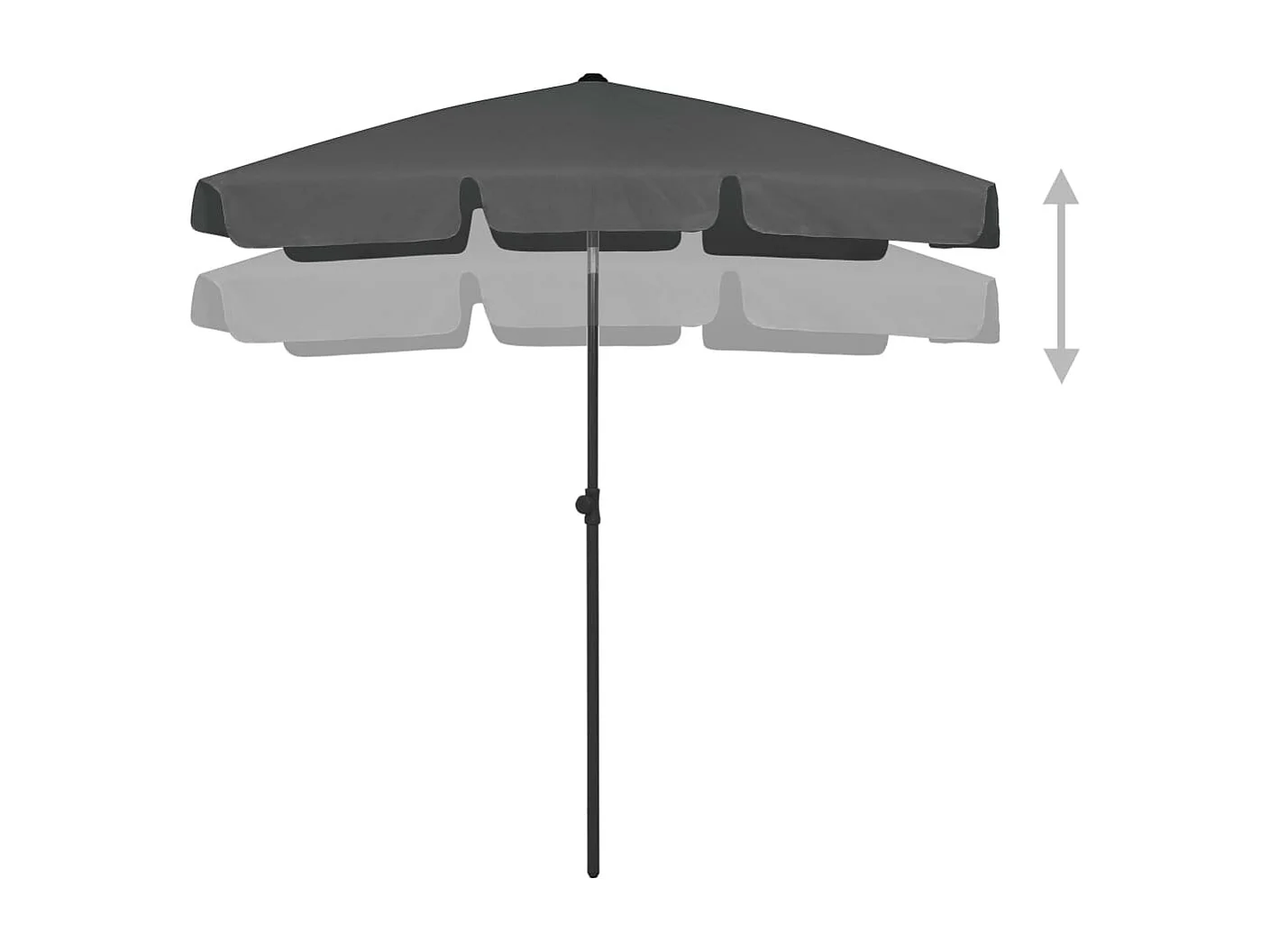 Roxanne  Parasol de plage anthracite 180x120 cm