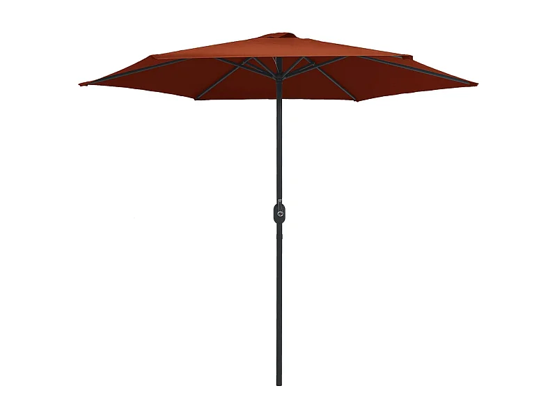 Qerlan  Parasol de jardin et mât en aluminium 270x246 cm Terre cuite