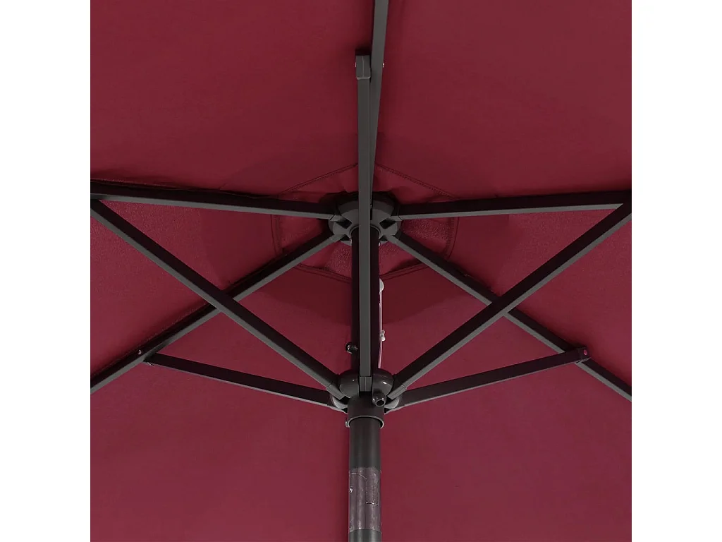 Jeanerette  Sombrilla de jardín con poste de acero burdeos 225x225x212 cm