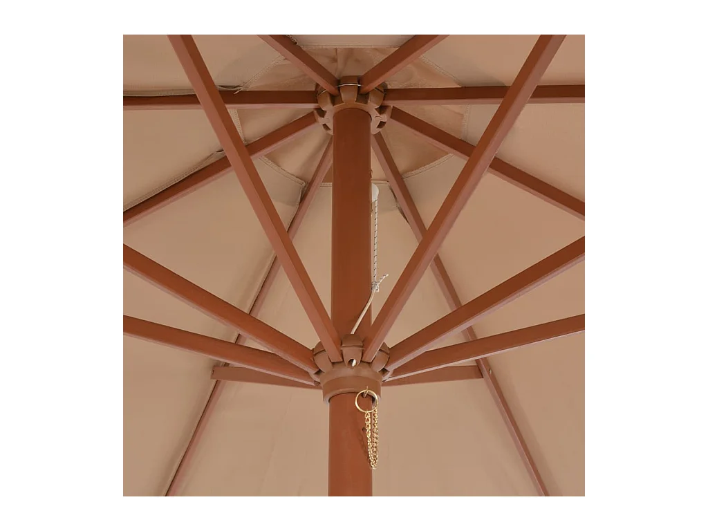 Highlands Ranch  Parasol d'extérieur avec mât en bois 300 cm taupe