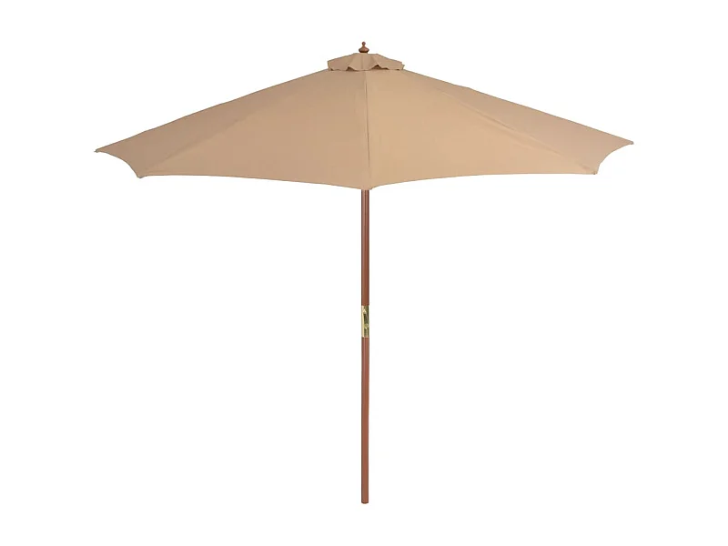 Highlands Ranch  Parasol d'extérieur avec mât en bois 300 cm taupe