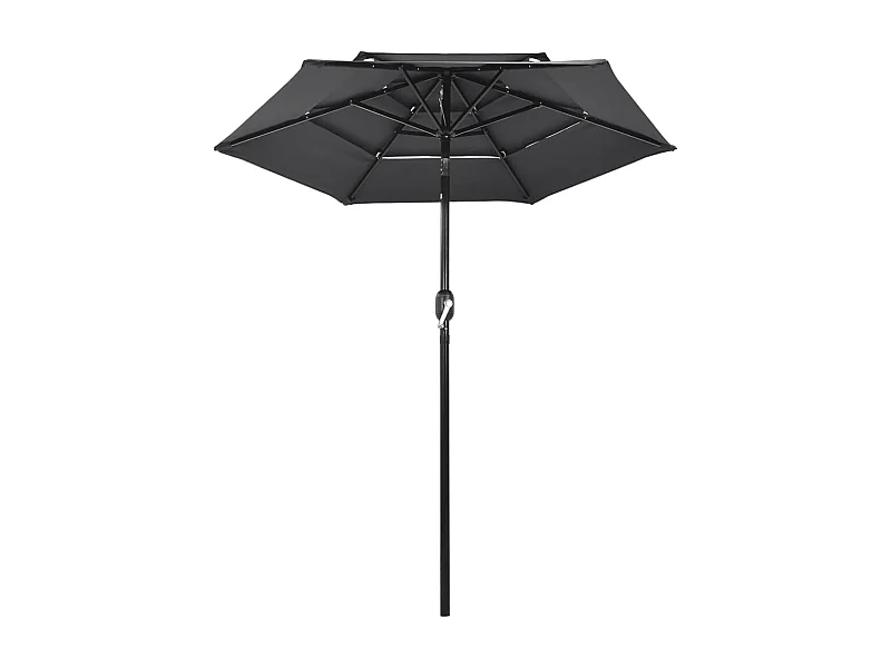Nijkerk  Parasol 3-laags met aluminium paal 2 m antracietkleurig