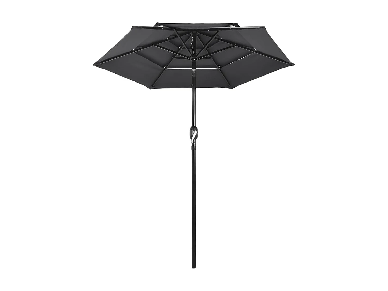 Nijkerk  Parasol 3-laags met aluminium paal 2 m antracietkleurig