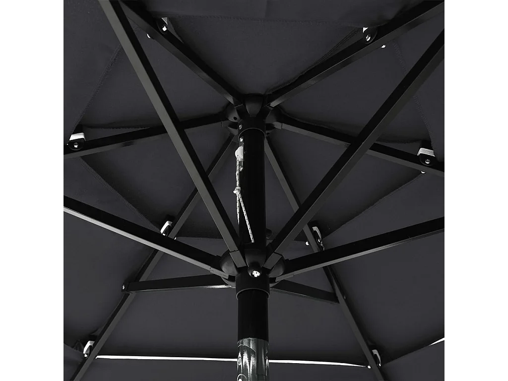 Nijkerk  Parasol 3-laags met aluminium paal 2 m antracietkleurig