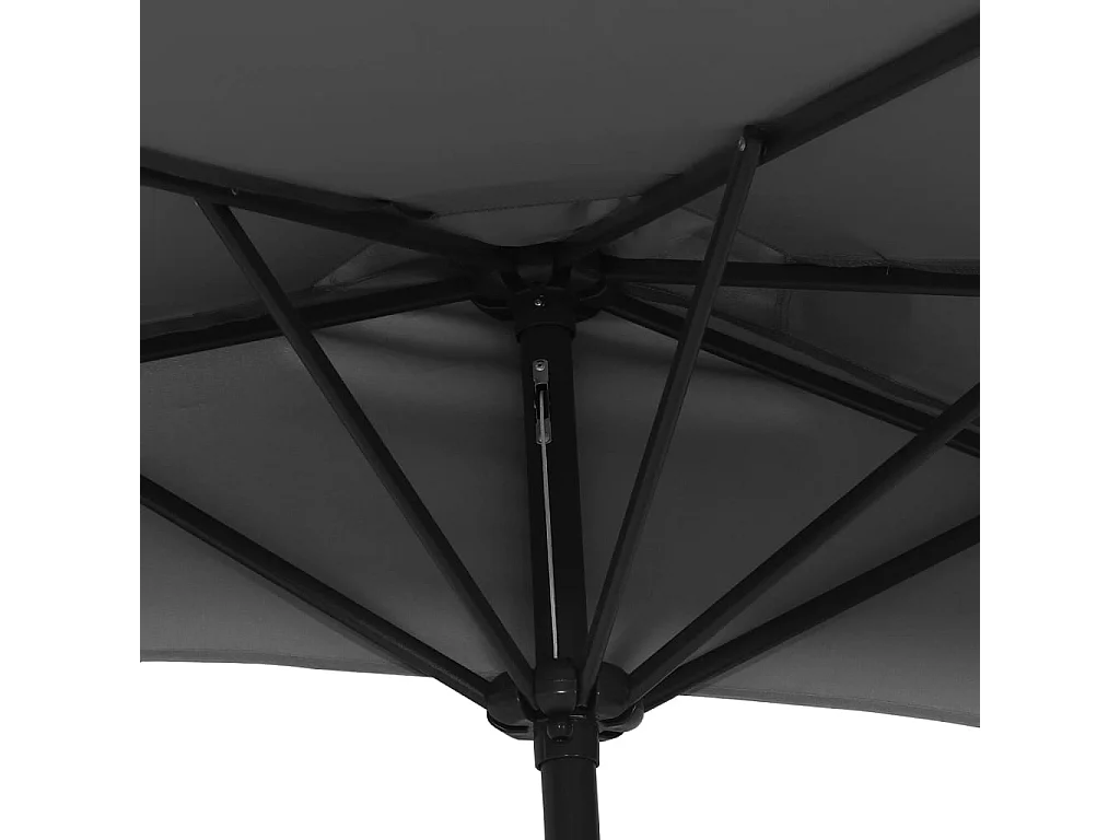 Vilde Kristine  Sombrilla de balcón semicircular palo aluminio gris 300x155 cm