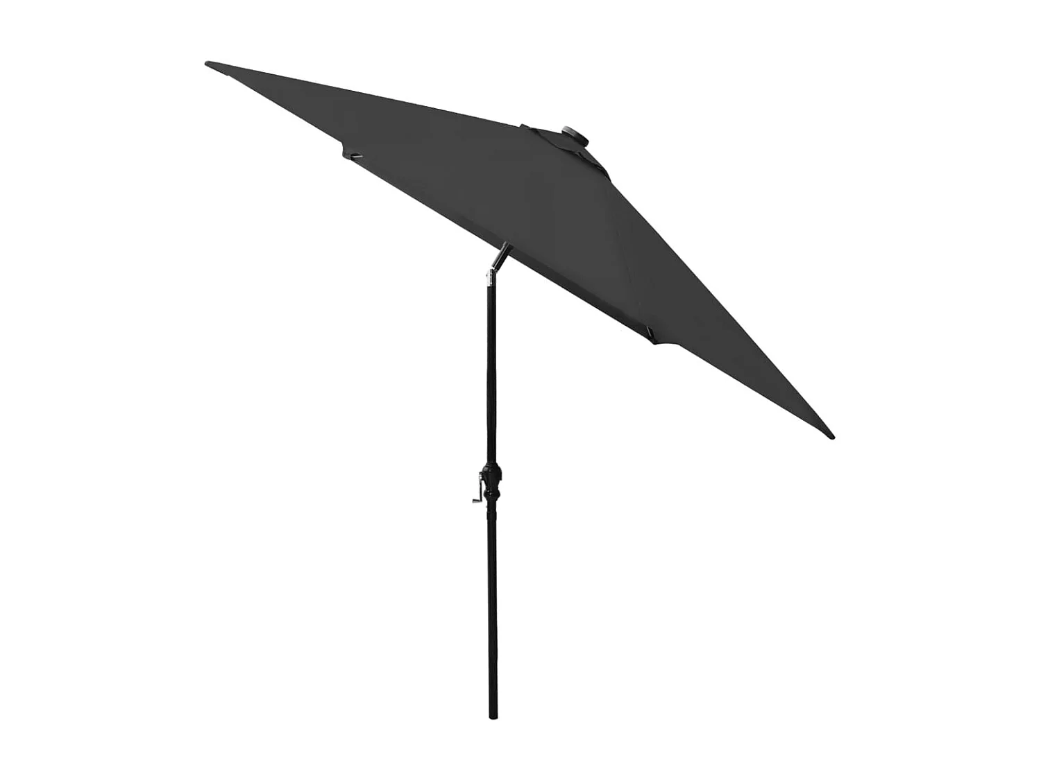 Prudence  Parasol de jardin avec LED et mât en acier noir 2x3 m