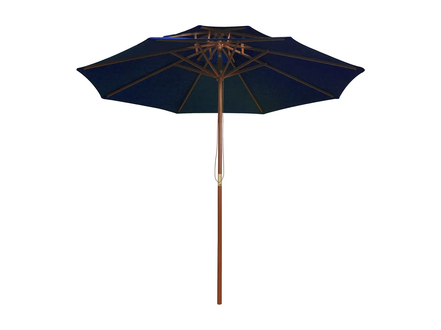 Faylyn  Parasol à deux étages avec mât en bois bleu 270 cm
