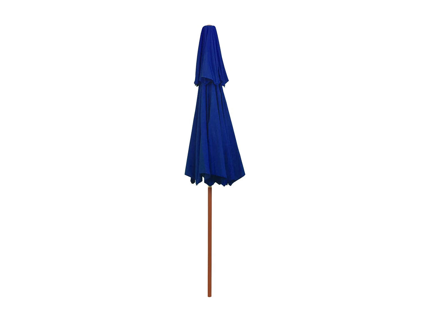 Faylyn  Parasol à deux étages avec mât en bois bleu 270 cm