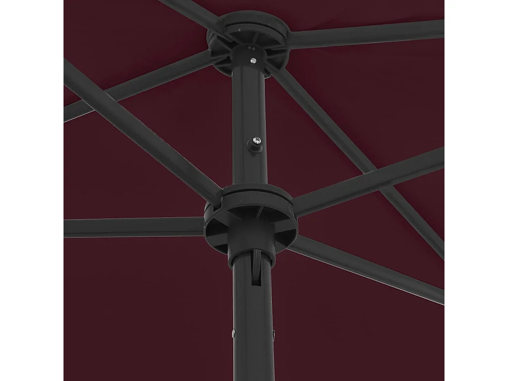 Roxanne  Parasol de plage rouge bordeaux 180x120 cm