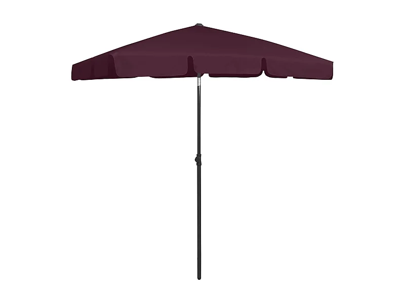 Roxanne  Parasol de plage rouge bordeaux 180x120 cm