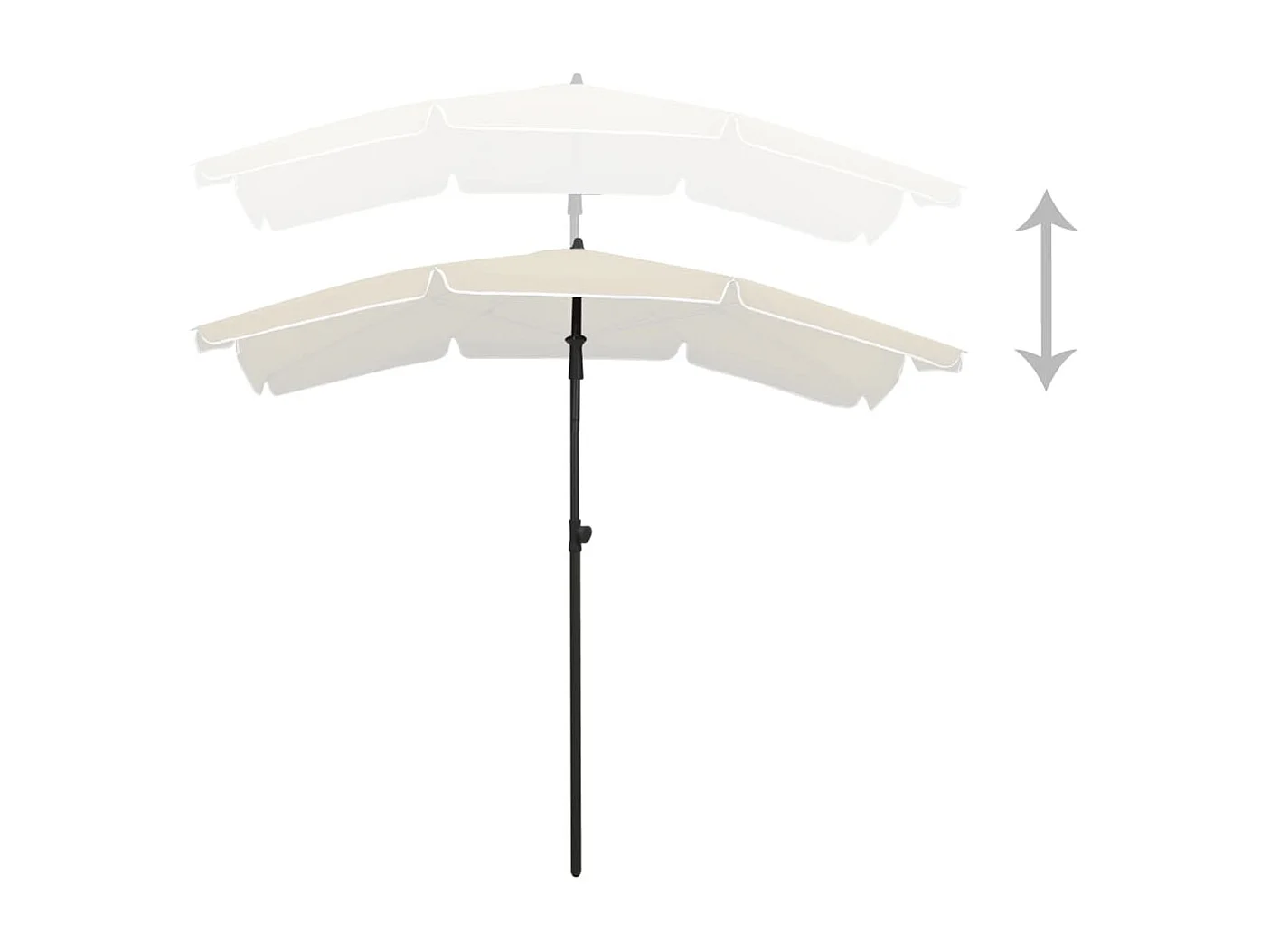 Seinäjoki  Parasol de jardin avec mât 200x130 cm sable