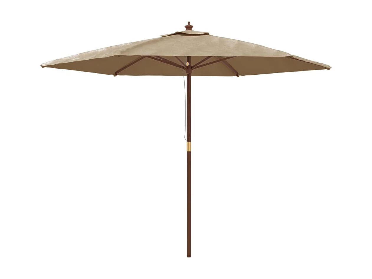 Sophie-Sandrine  Parasol de jardin avec mât en bois taupe 299x240 cm