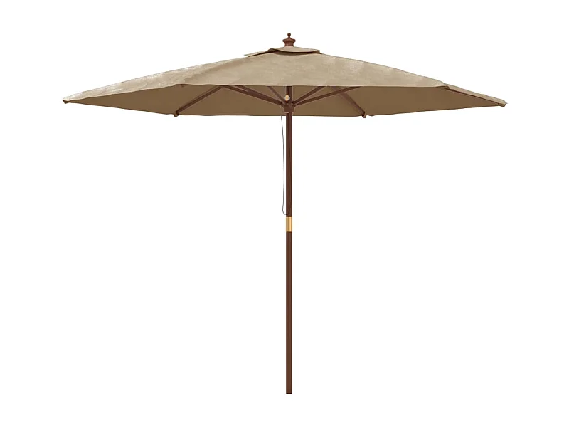 Sophie-Sandrine  Parasol de jardin avec mât en bois taupe 299x240 cm
