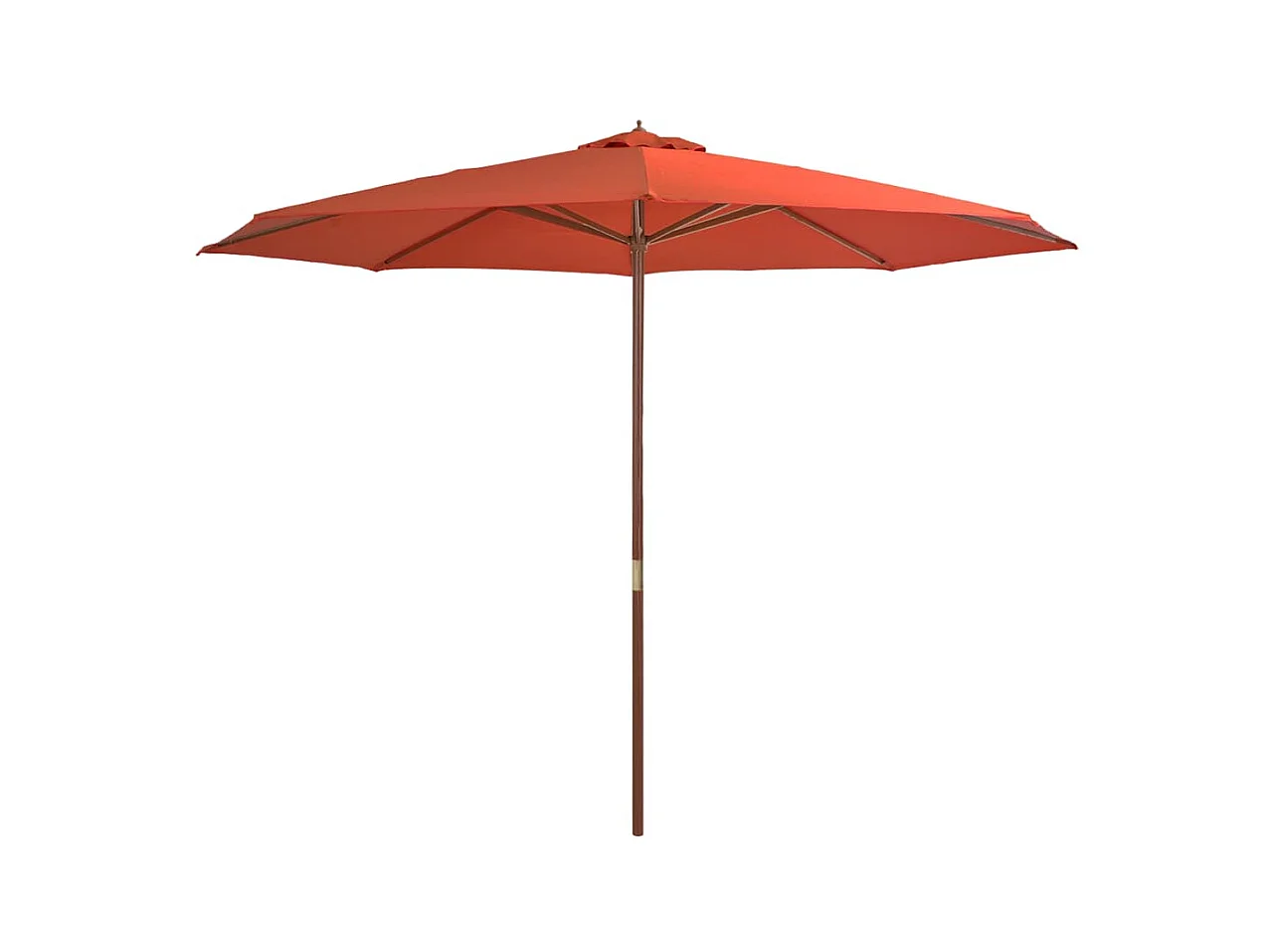 Hollywood  Parasol d'extérieur avec mât en bois 350 cm Terre cuite