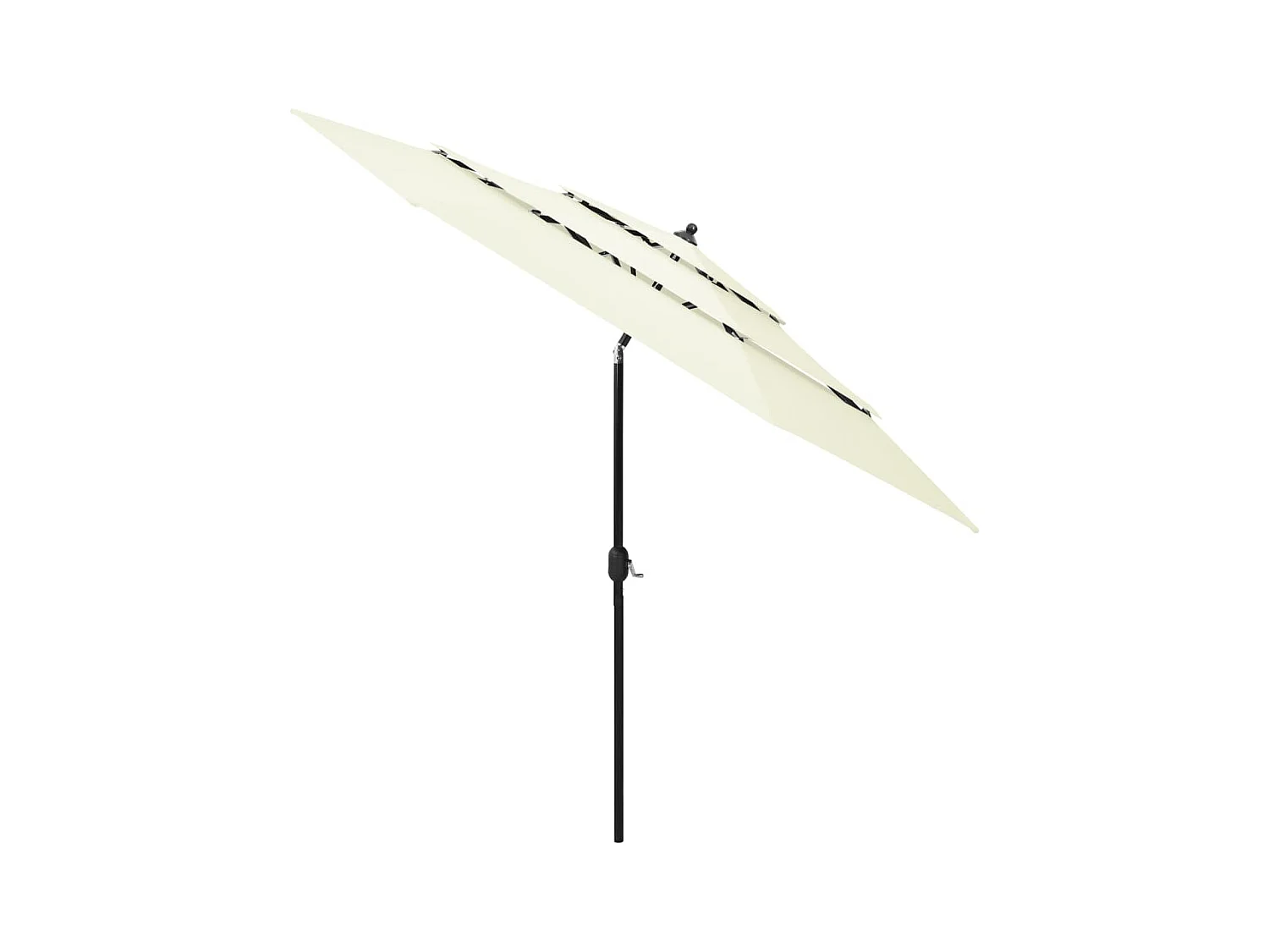 Nijkerk  Parasol de jardin à 3 niveaux avec mât en aluminium sable 3 m