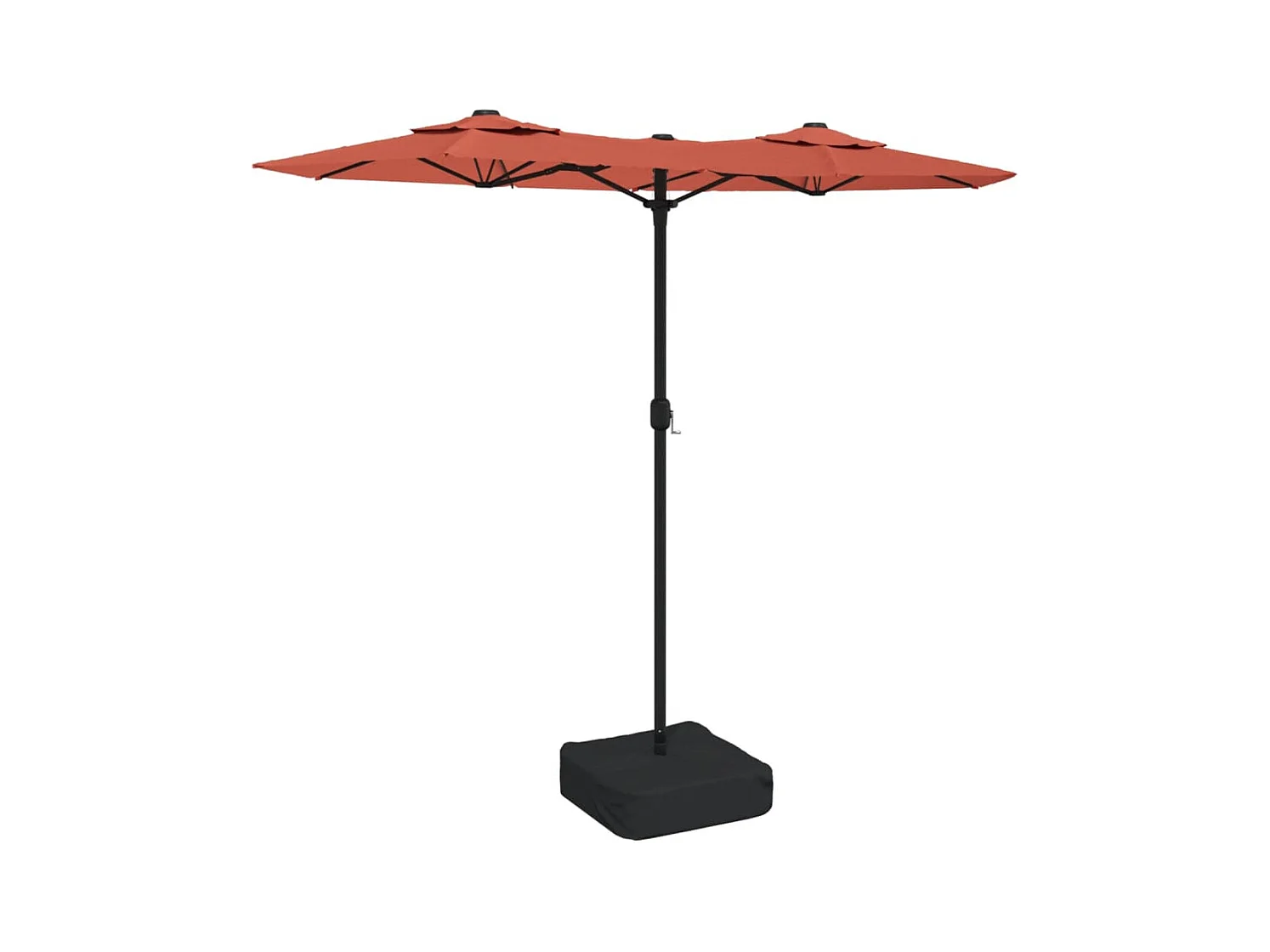 Vanyra  Parasol dubbel dak met LED's 316x145 cm terracottakleurig