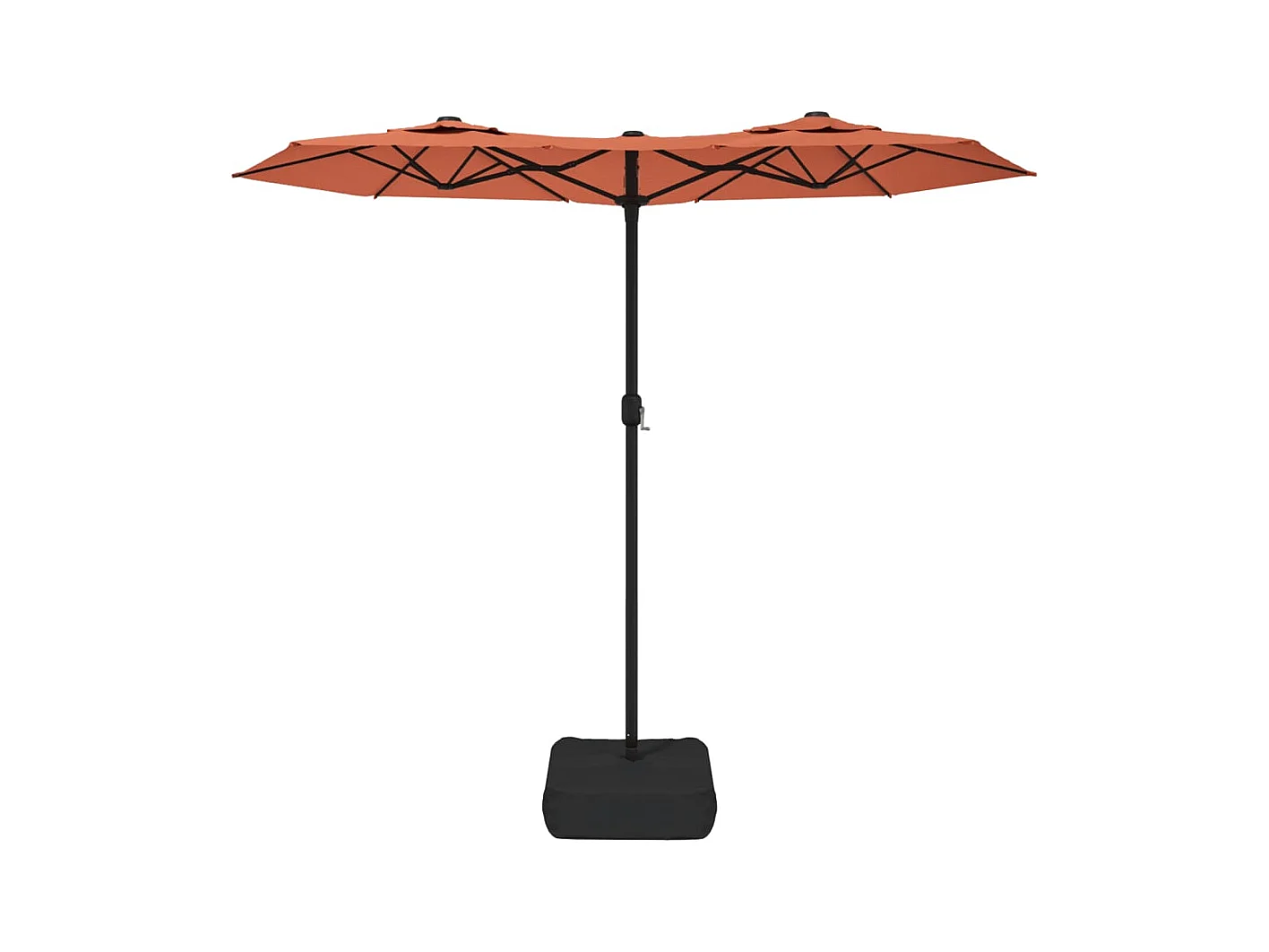 Vanyra  Parasol dubbel dak met LED's 316x145 cm terracottakleurig