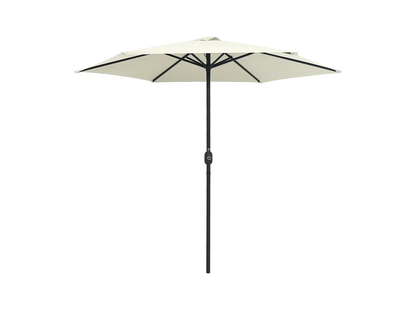Qerlan  Parasol de jardin et mât en aluminium 270x246 cm Blanc sable