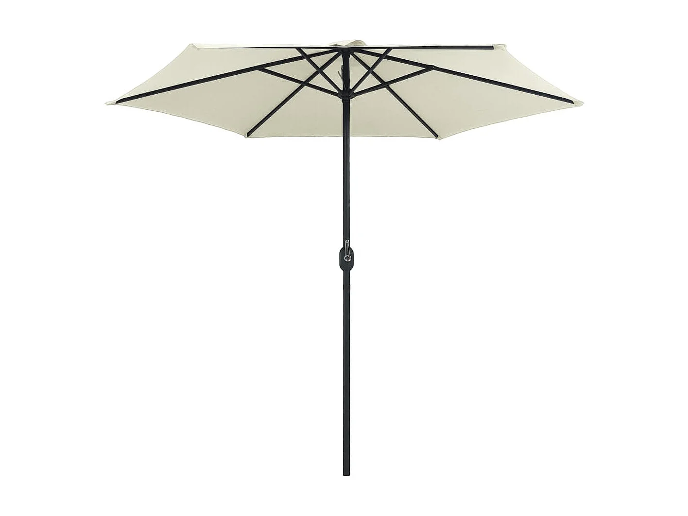Qerlan  Parasol de jardin et mât en aluminium 270x246 cm Blanc sable