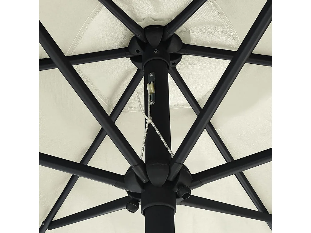 Qerlan  Parasol de jardin et mât en aluminium 270x246 cm Blanc sable