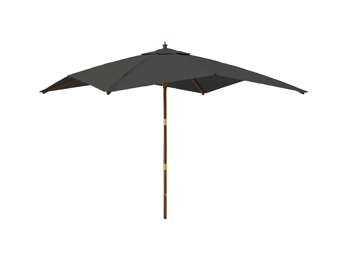 Varel  Parasol de jardin avec mât en bois anthracite 300x300x273 cm