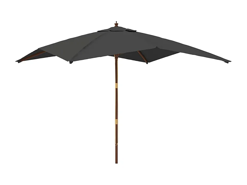 Varel  Parasol de jardin avec mât en bois anthracite 300x300x273 cm