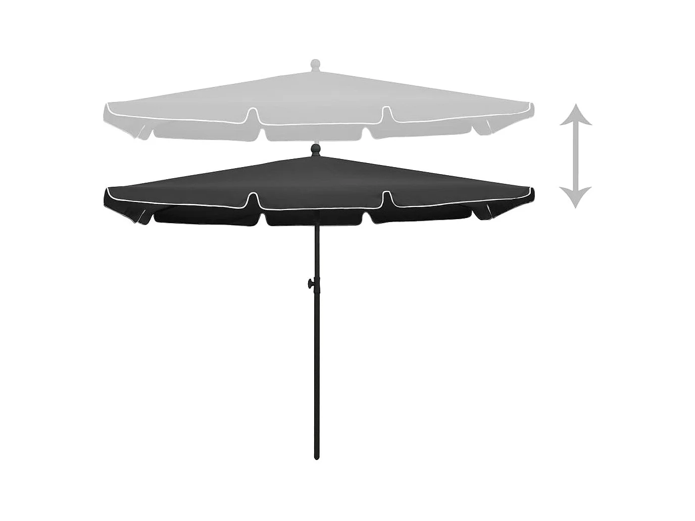 Caylan  Sombrilla de jardín con palo gris antracita 210x140 cm
