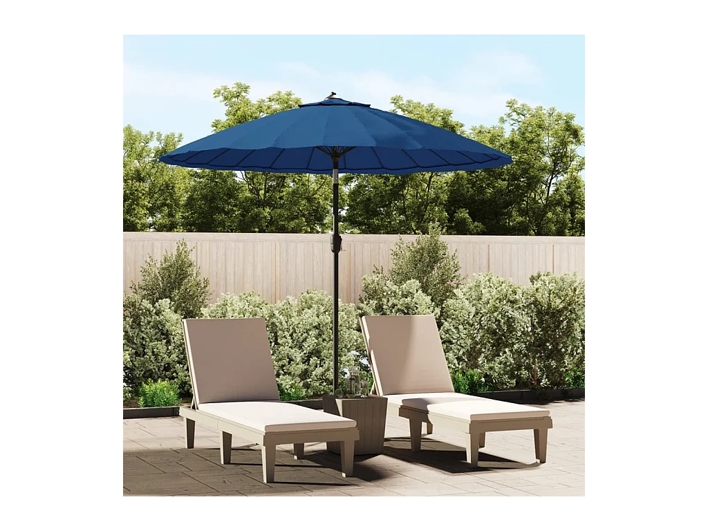 Castlefleming  Sombrilla de jardín con palo de aluminio azul azure 270 cm