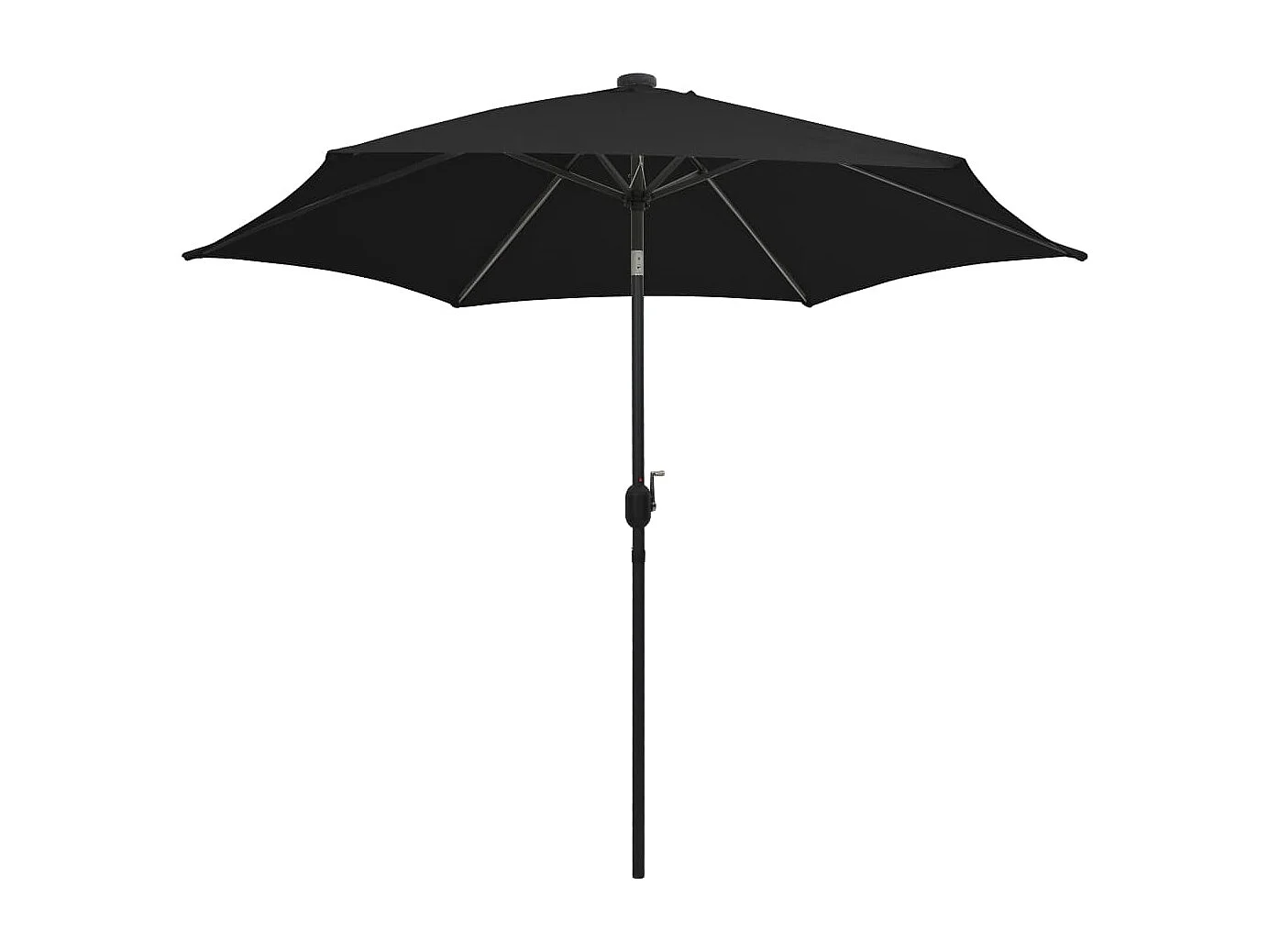 Perind  Parasol de jardin avec lumières LED et mât en aluminium noir