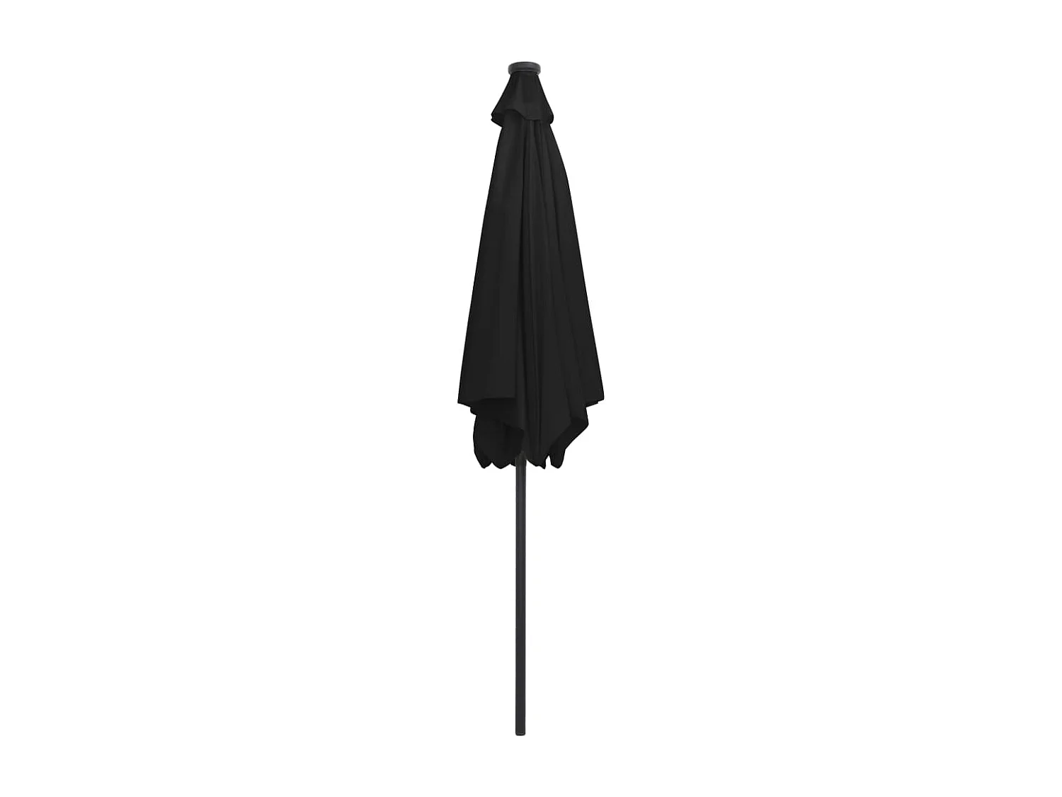 Perind  Parasol de jardin avec lumières LED et mât en aluminium noir