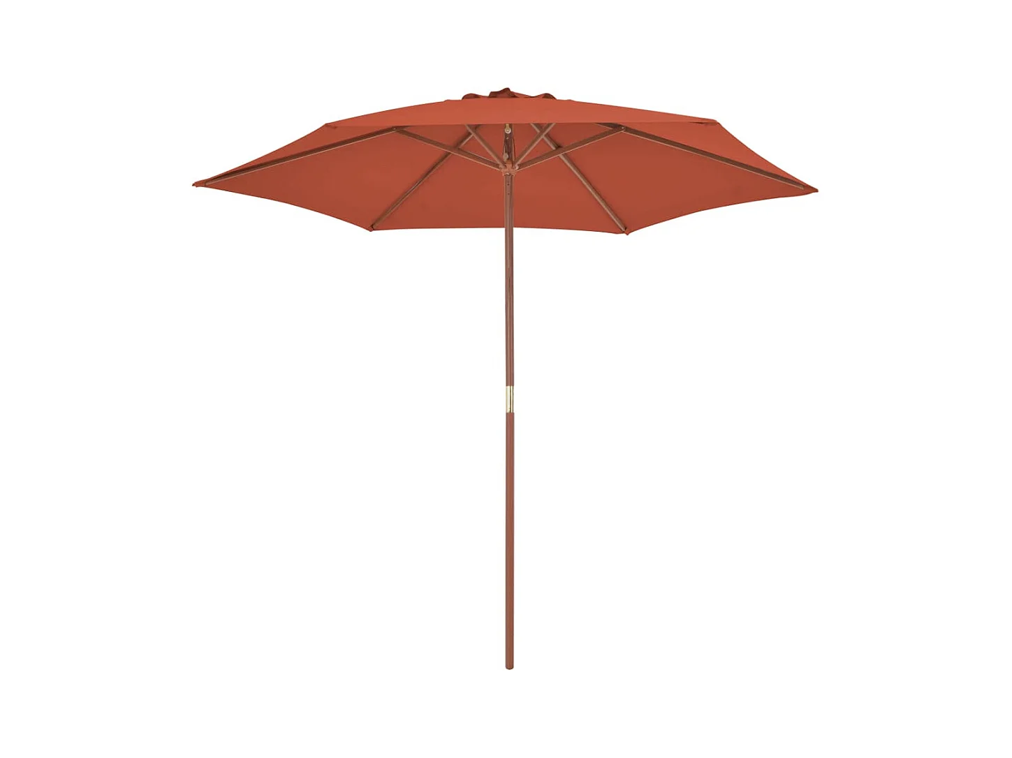 Inglewood  Parasol d'extérieur avec mât en bois 270 cm Terre cuite